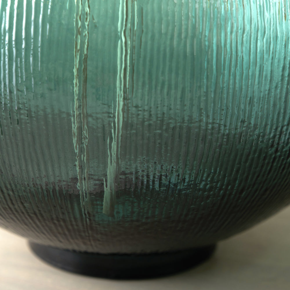 Diego Sea Green Round Recycled Glass Vase