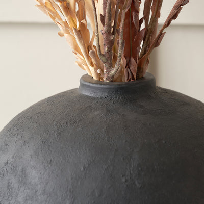 Dara Black Fibrestone Vase
