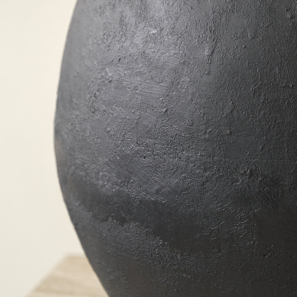 Dara Black Fibrestone Vase
