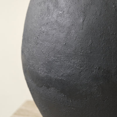 Dara Black Fibrestone Vase