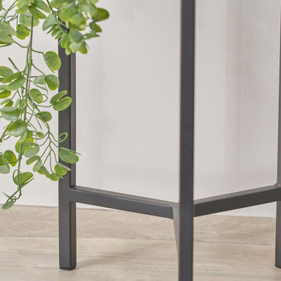 Barrique Brass and Matt Black Floor Planter Large