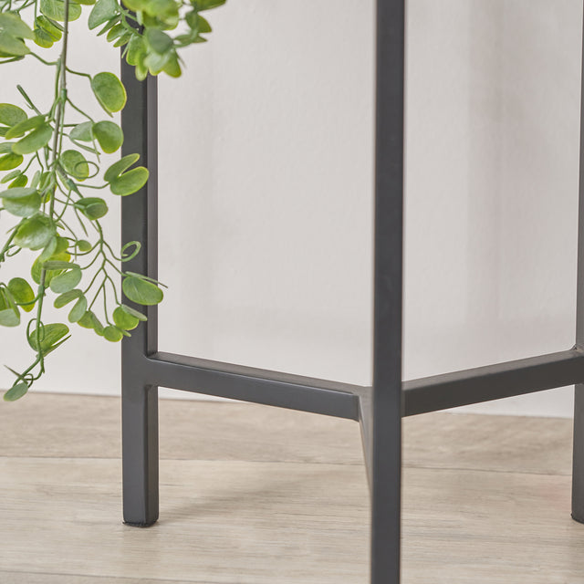 Barrique Brass and Matt Black Floor Planter
