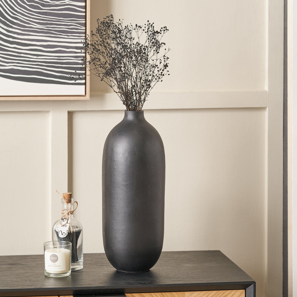 Anton Black Bullet Vase Tall