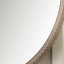 Sonia Natural Oak Textured Edge Round Wall Mirror