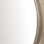 Sonia Natural Oak Textured Edge Round Wall Mirror