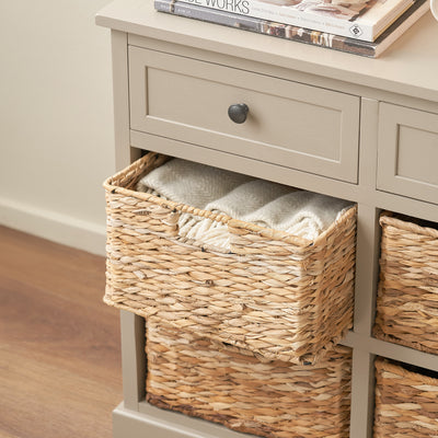 Hartland Putty Pine Wood and Banana Leaf Drawer Unit