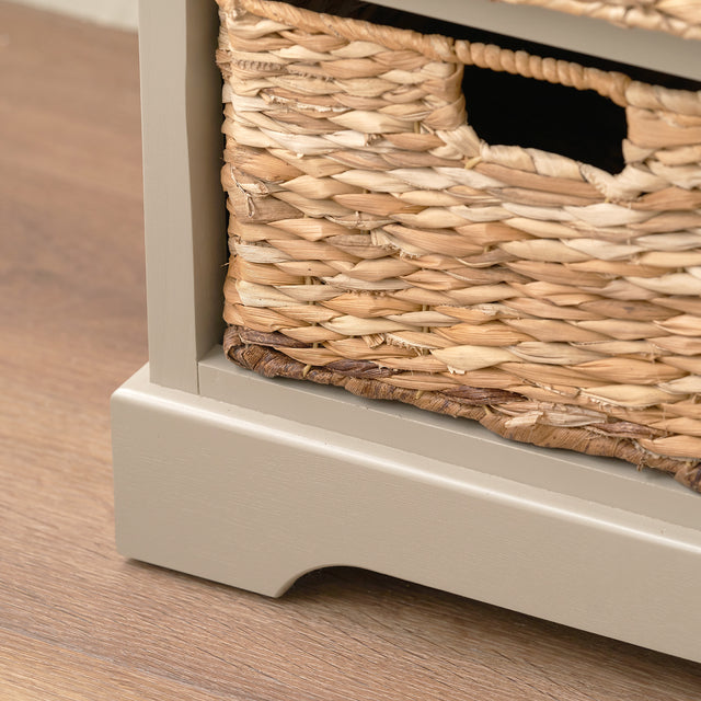 Hartland Putty Pine Wood and Banana Leaf Drawer Unit
