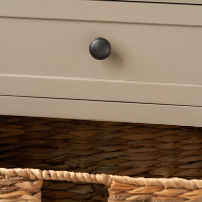 Hartland Putty Pine Wood and Banana Leaf Drawer Unit