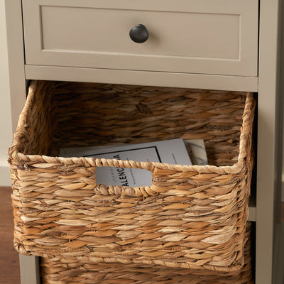 Hartland Putty Pine Wood and Banana Leaf Drawer Unit