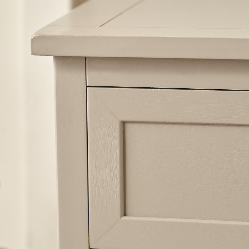 Hartland Putty Pine Wood and Banana Leaf Drawer Unit Tall