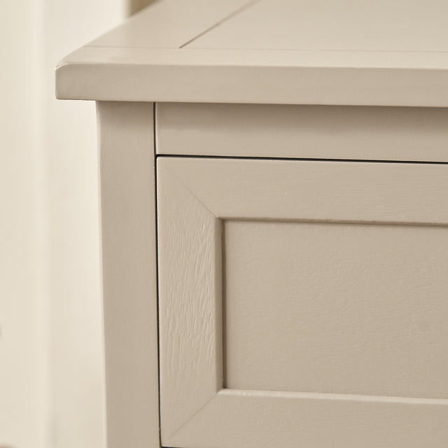 Hartland Putty Pine Wood and Banana Leaf Drawer Unit Tall
