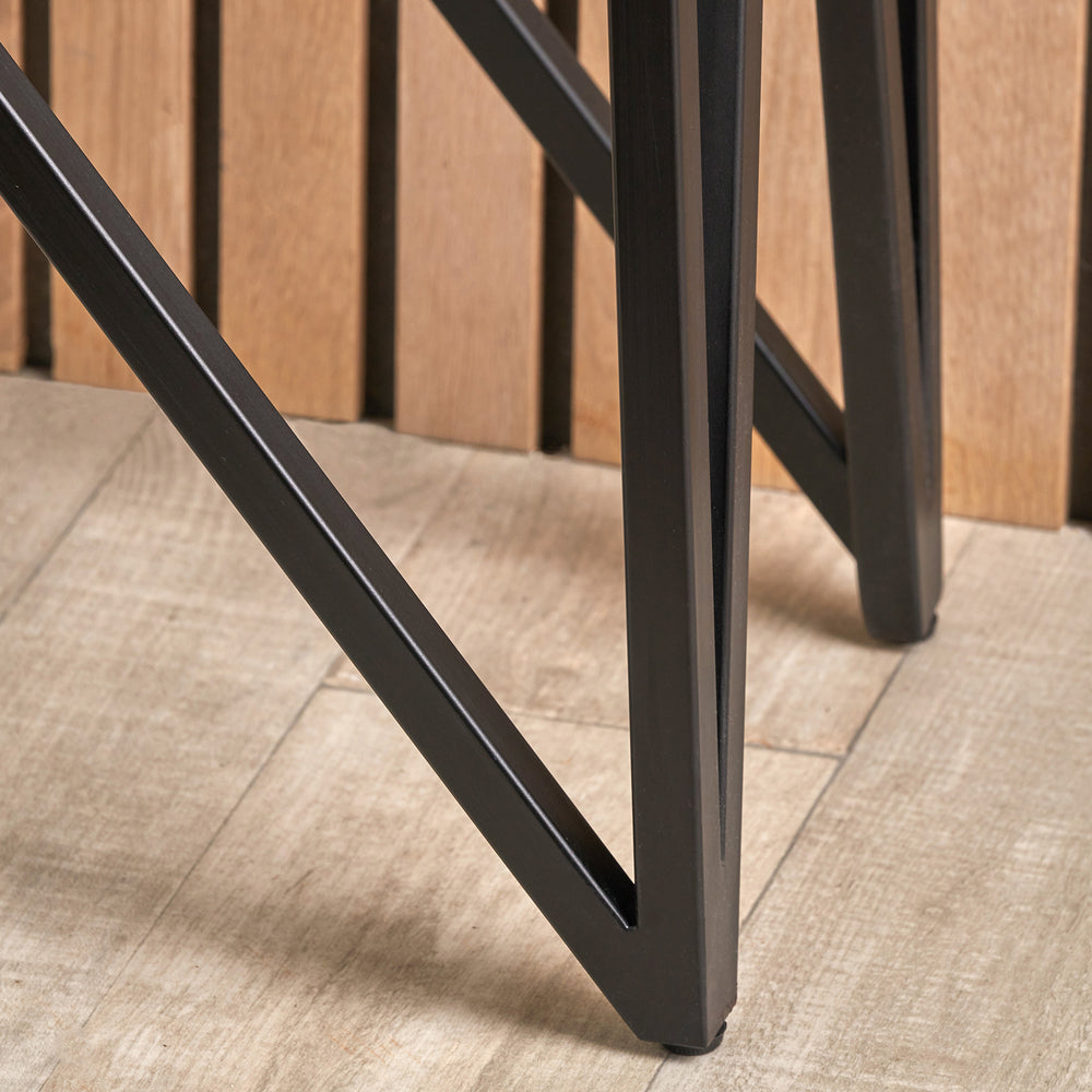 Dasia Black Mango Wood and Stone Veneer Console Table