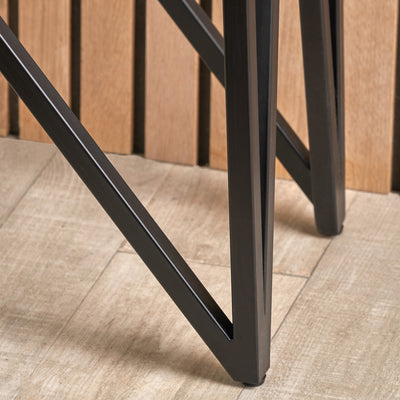 Dasia Black Mango Wood and Stone Veneer Console Table