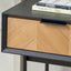 Rhylie Black and Natural Chevron Oak Wood Console Table