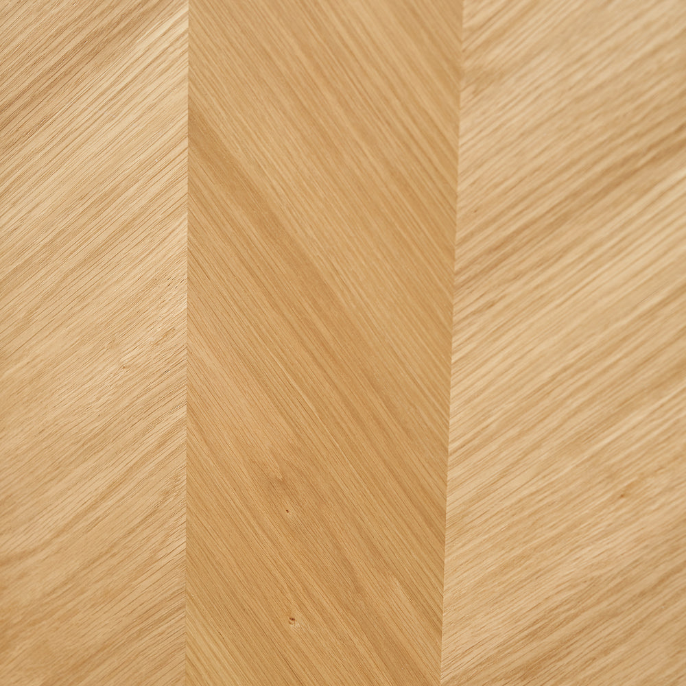 Rhylie Black and Natural Chevron Oak Wood Bar Cabinet