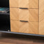 Rhylie Black and Natural Chevron Oak Wood Sideboard