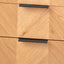 Rhylie Black and Natural Chevron Oak Wood Drawer Unit