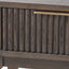 Reya Dark Brown Ribbed Oak Wood Unit