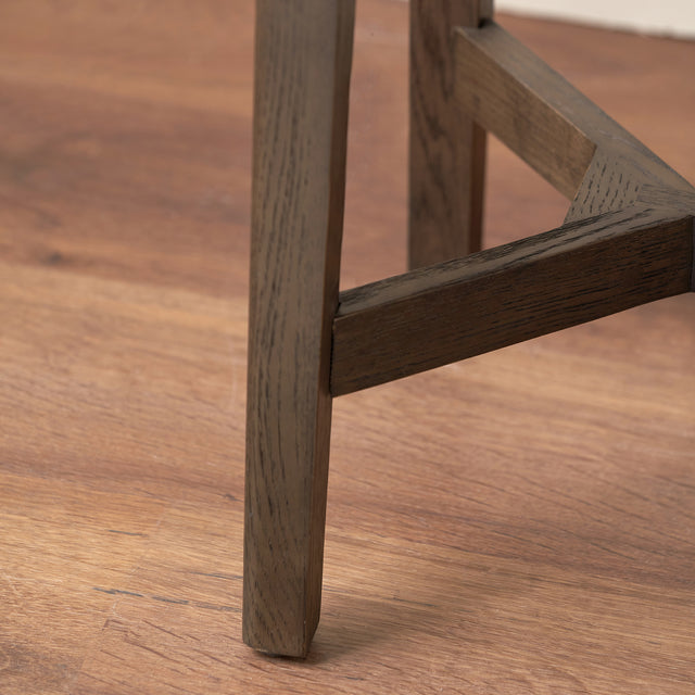 Reya Dark Brown Ribbed Oak Wood Bedside Table Set Of 2