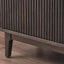 Reya Dark Brown Ribbed Oak Wood Sideboard