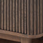 Reya Dark Brown Ribbed Oak Wood Bar Cabinet