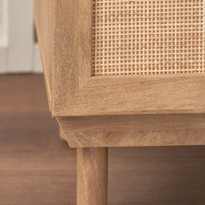 Hendrix Natural Rattan 1 Door Bedside Table Set of 2