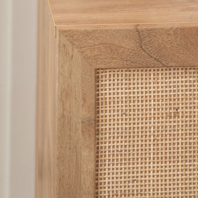 Hendrix Natural Rattan 1 Door Bedside Table Set of 2