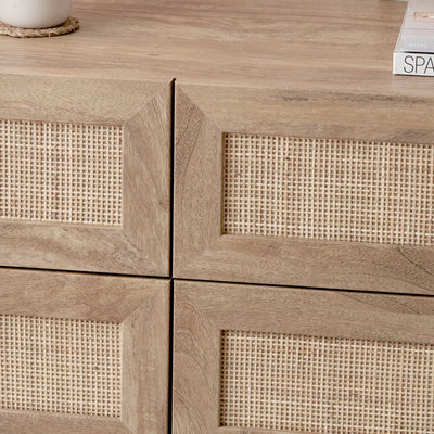 Hendrix Natural Rattan 6 Drawer Unit