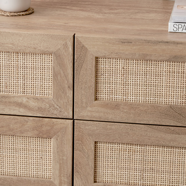 Hendrix Natural Rattan 6 Drawer Unit
