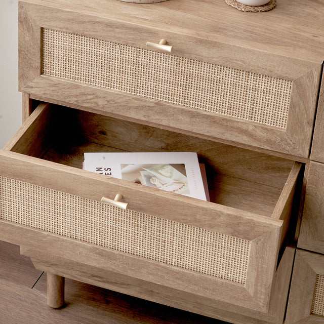 Hendrix Natural Rattan 6 Drawer Unit