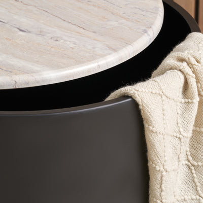 Reed Natural Marble Effect Storage Coffee Table