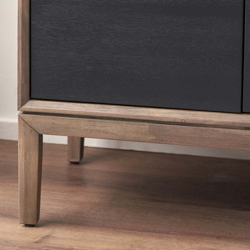 Giovanna Black and Natural Acacia Wood Sideboard