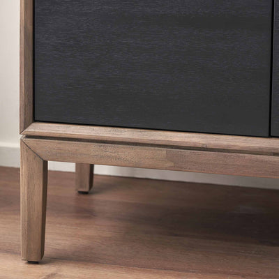 Giovanna Black and Natural Wood Dining Room Furniture Set