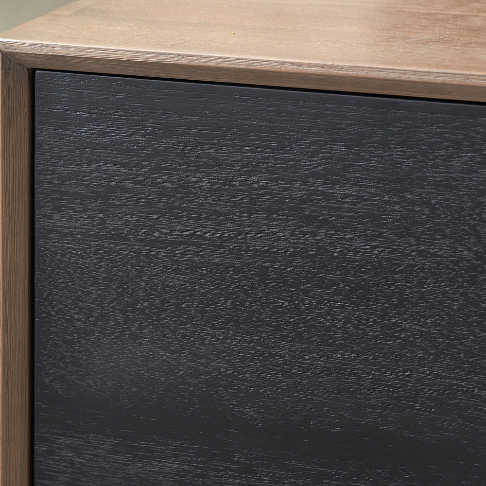 Giovanna Black and Natural Acacia Wood Sideboard