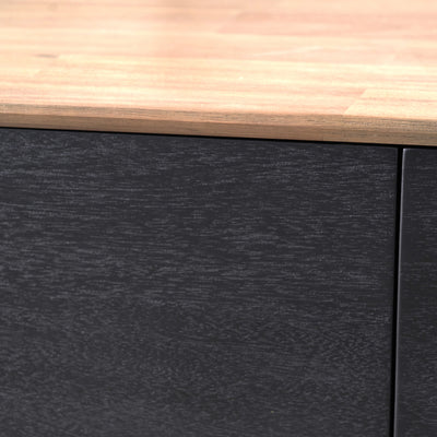 Giovanna Black and Natural Acacia Wood Sideboard