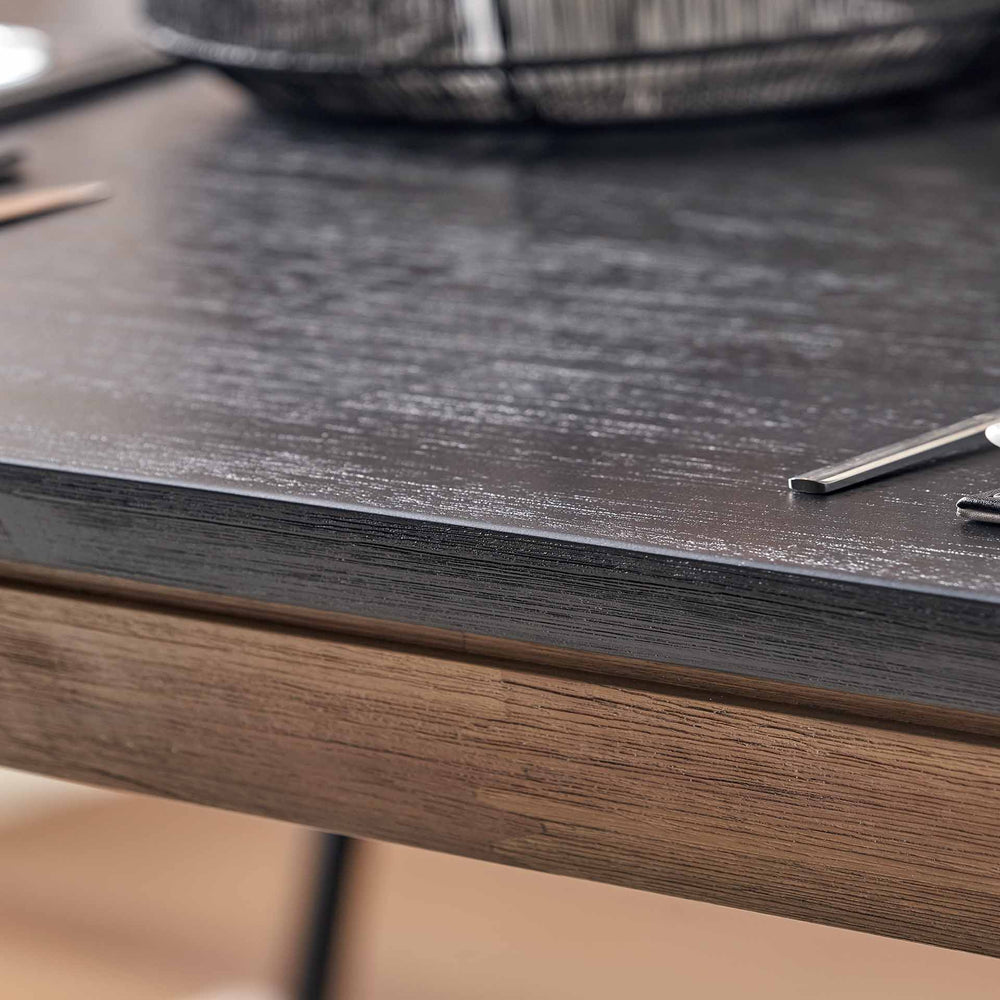 Giovanna Black and Natural Wood Dining Room Furniture Set