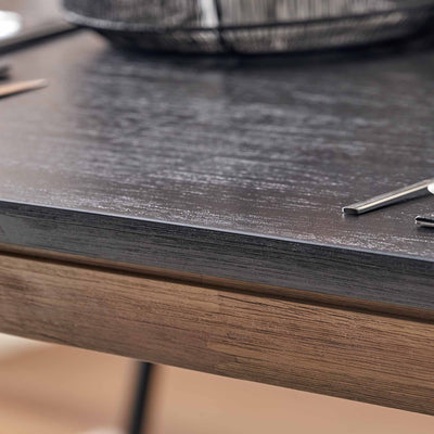 Giovanna Black and Natural Wood Dining Room Furniture Set