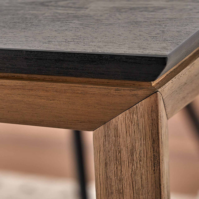 Giovanna Black and Natural Wood Dining Room Furniture Set