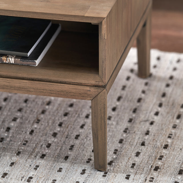 Giovanna Black and Natural Acacia Wood Coffee Table