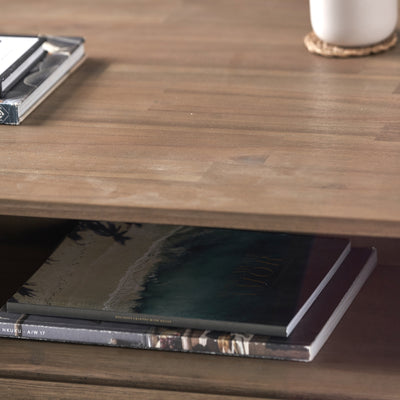 Giovanna Black and Natural Acacia Wood Coffee Table
