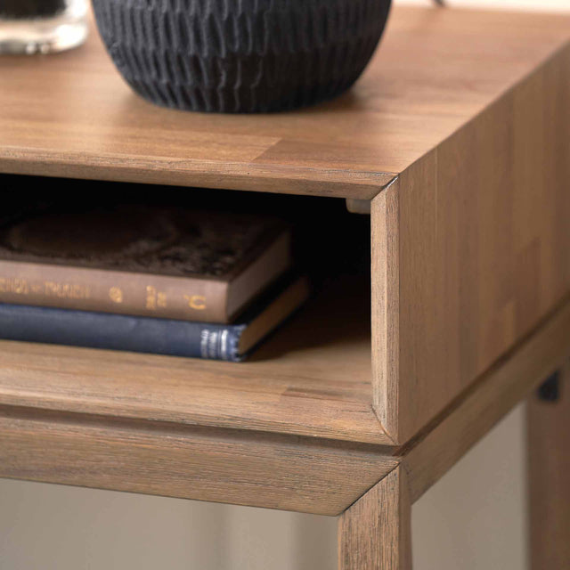 Giovanna Black and Natural Acacia Wood Console Table