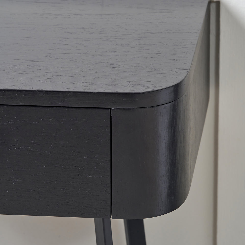 Newark Black Ash Veneer Bedside Table Set Of 2