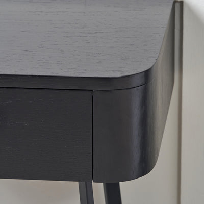 Newark Black Ash Veneer Bedside Table Set Of 2