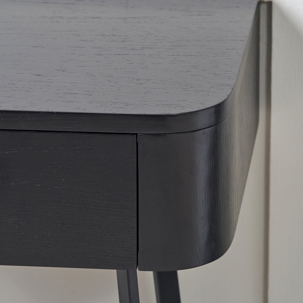 Newark Black Ash Veneer Bedside Table Set Of 2