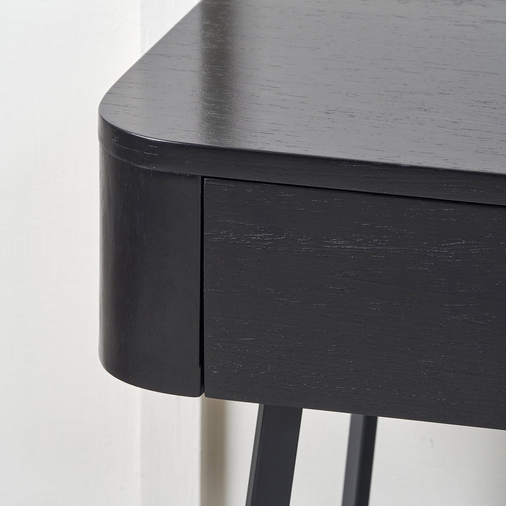 Newark Black Ash Veneer Bedside Table Set Of 2