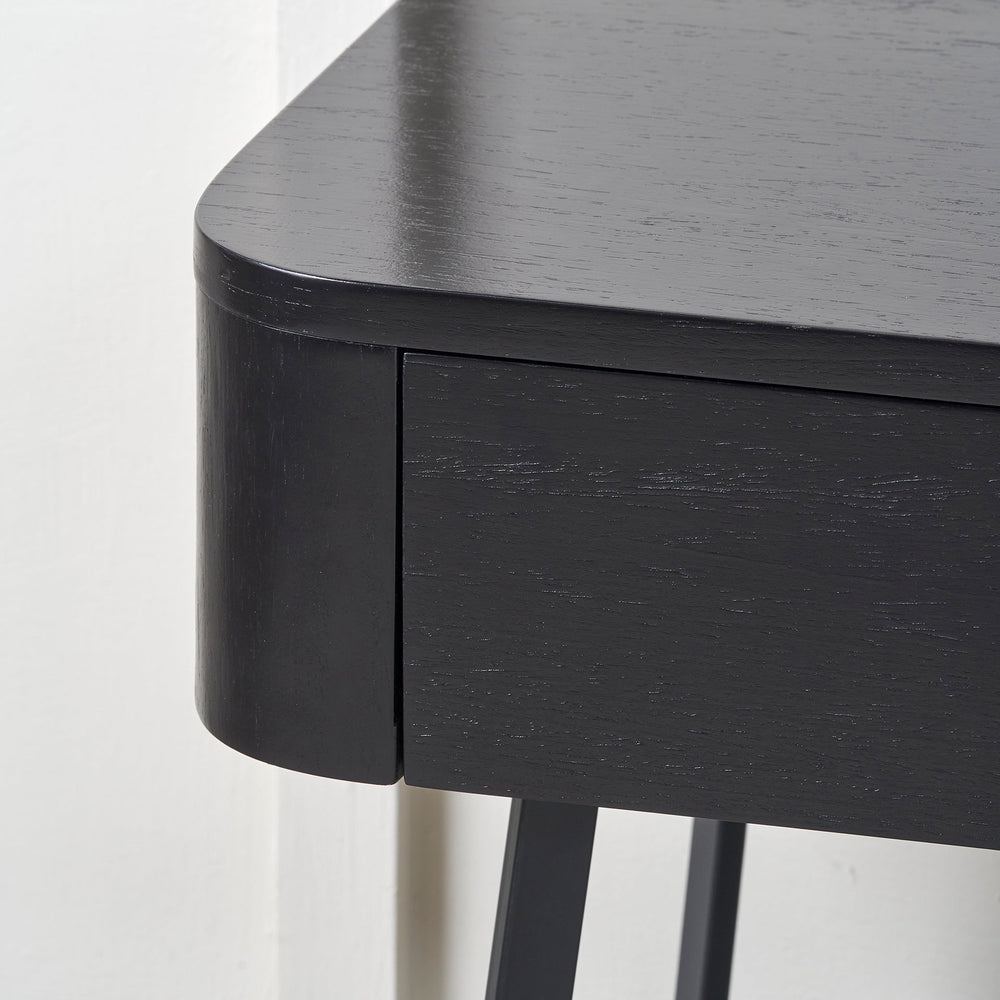 Newark Black Ash Veneer Bedside Table Set Of 2