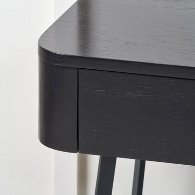 Newark Black Ash Veneer Bedside Table Set Of 2