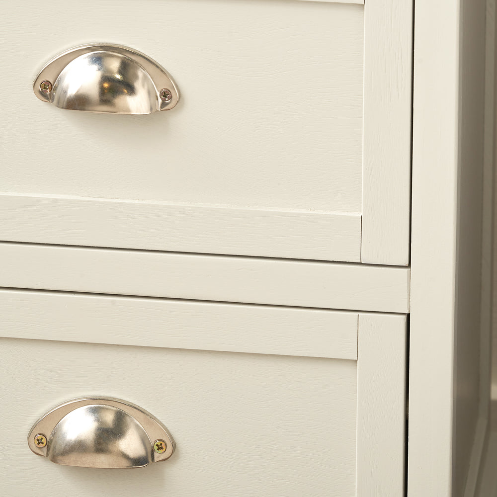 Stockton Linen Wood 3 Drawer Unit