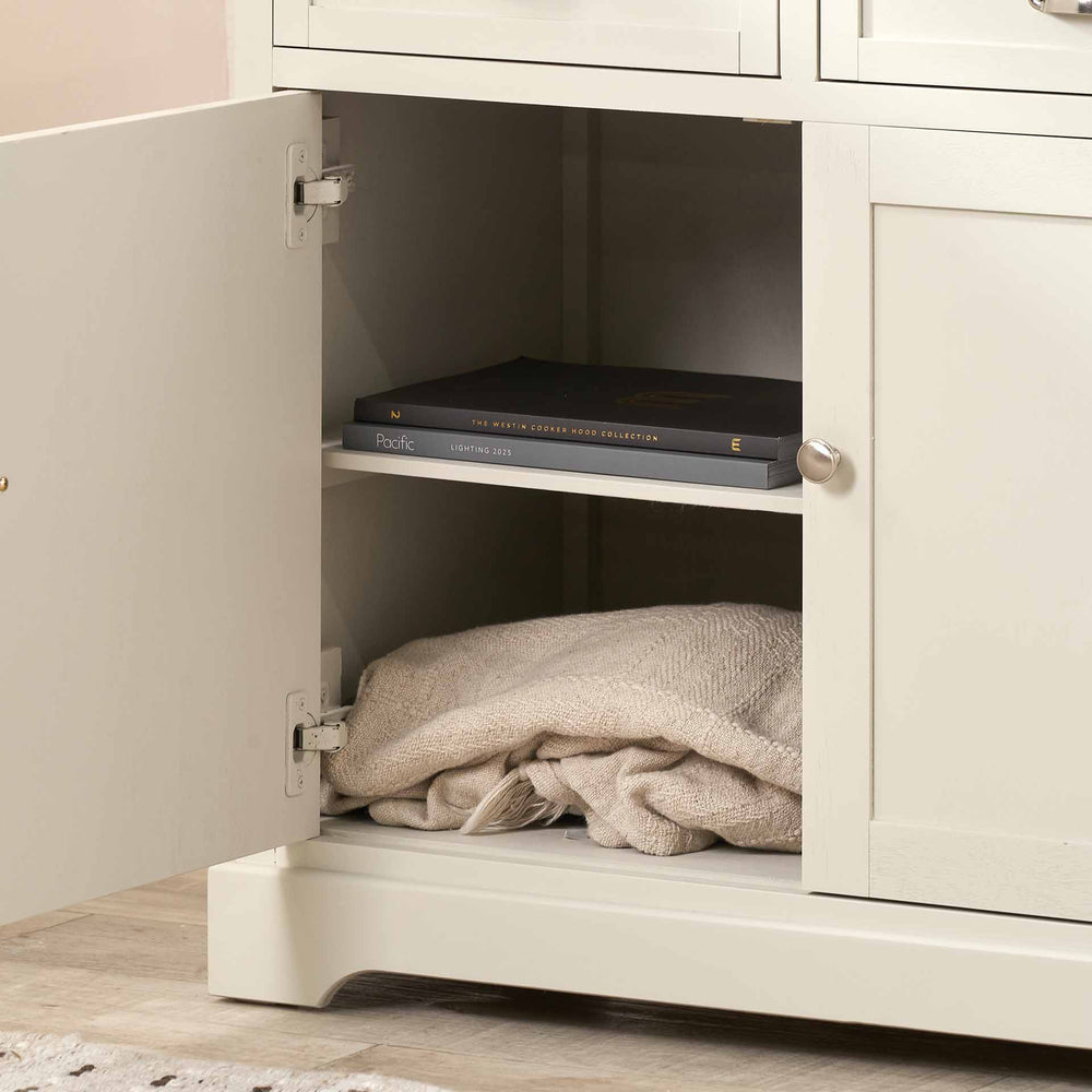 Stockton Linen Pine Wood Living Room Furniture Set