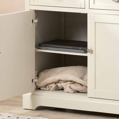 Stockton Linen Pine Wood Living Room Furniture Set